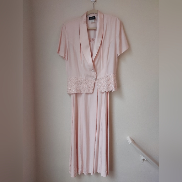 Vintage Wild Rose 2-piece Dress and Jacket Set, Size 10 - Picture 4 of 13